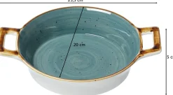 Auflaufform Romo | 25,5 x 20 x 5 cm | 800 ml | petrol | mit Henkel