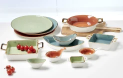 Auflaufform Romo | 25,5 x 13,5 x 5 cm | 450 ml | petrol | mit Henkel