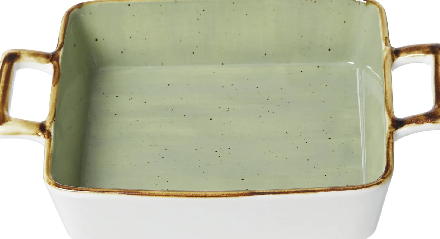 Auflaufform Romo | 25 x 19 x 4,5 cm | 900 ml | grün | mit Henkel