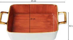 Auflaufform Romo | 25 x 19 x 4,5 cm | 900 ml | terra | mit Henkel