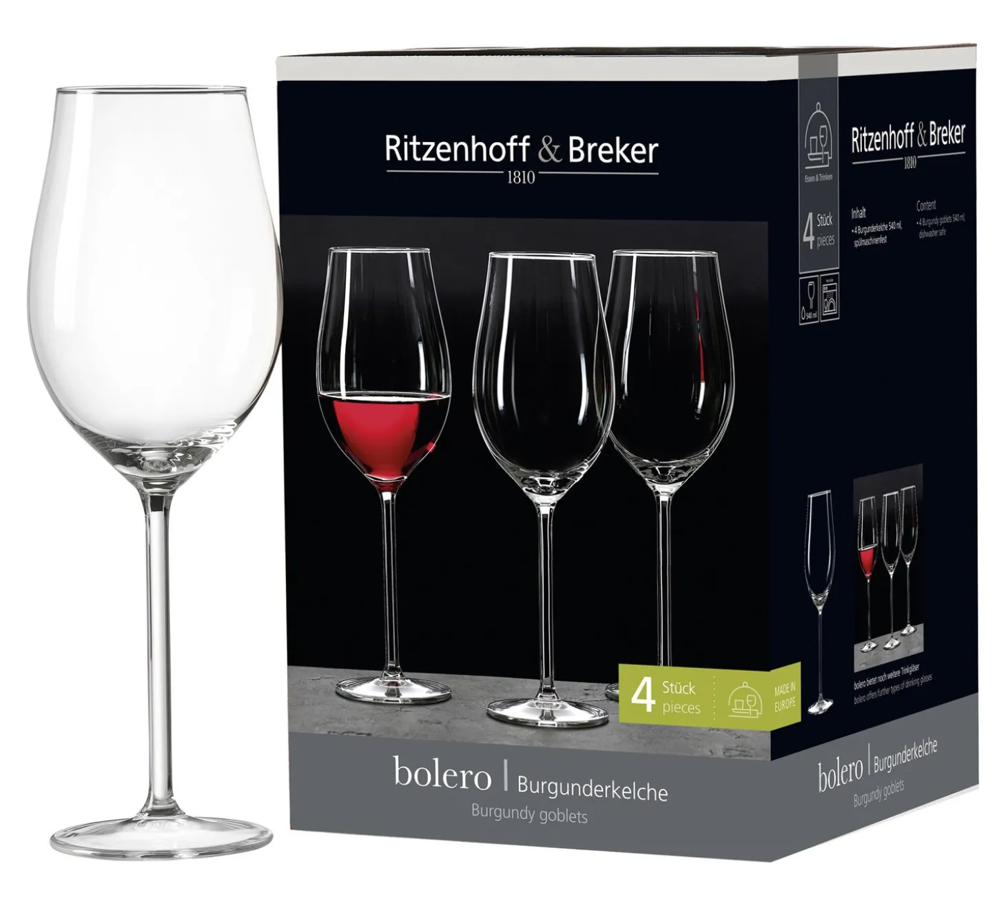 Burgundergläser-Set Bolero | 4-teilig | 540 ml