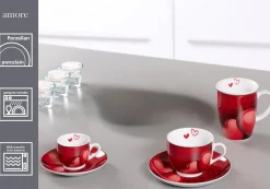 Cappuccino-Set Amore | 4-teilig | 220 ml | rot