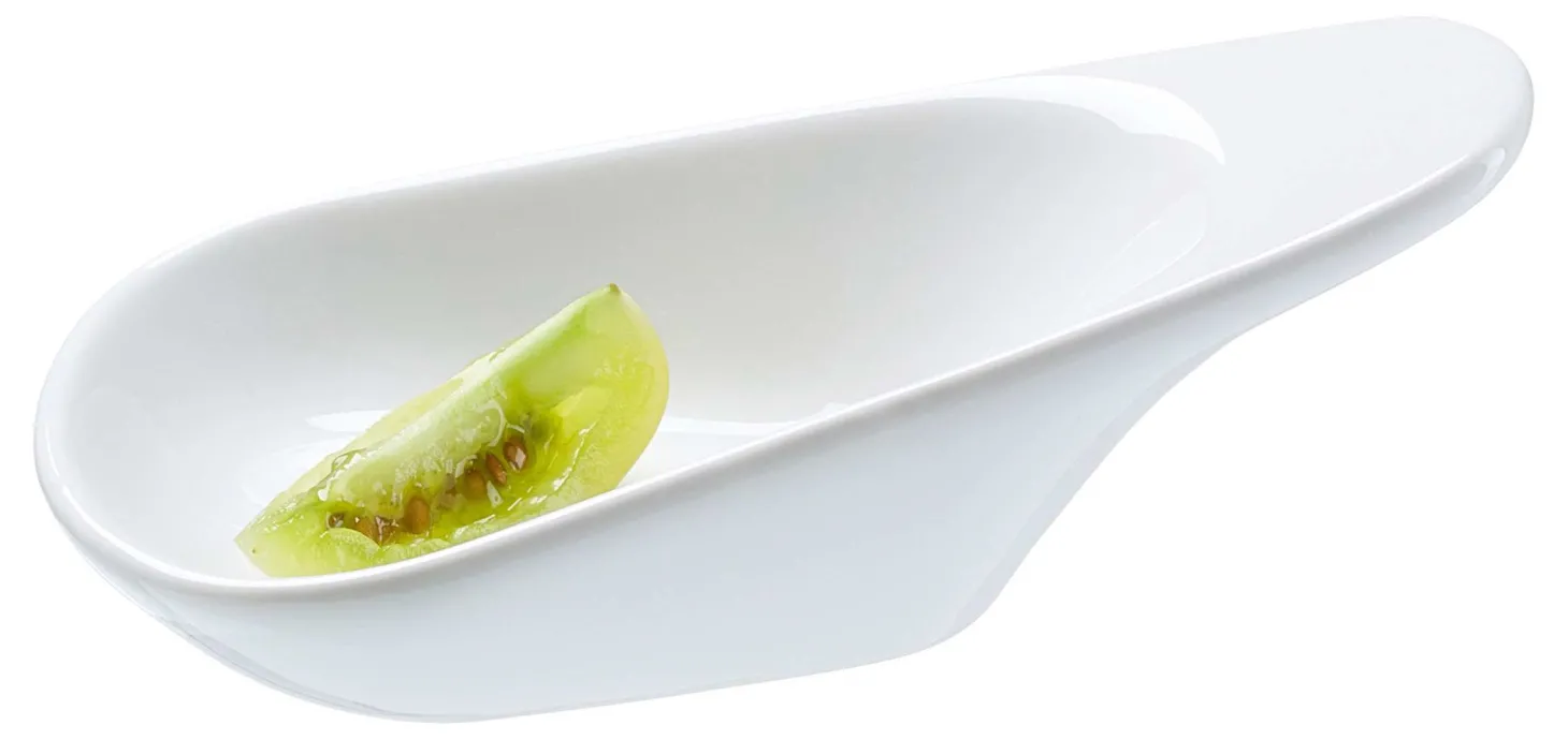 Dipschale Gusto | 10,5 x 7 x 3,5 cm | weiss | oval | mit Griff