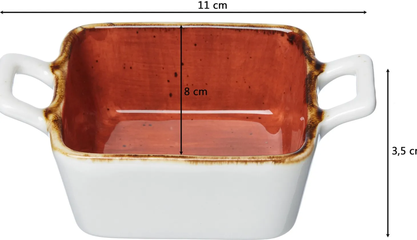 Dipschale Romo | 11 x 8 x 3,5 cm | terra | mit Henkel
