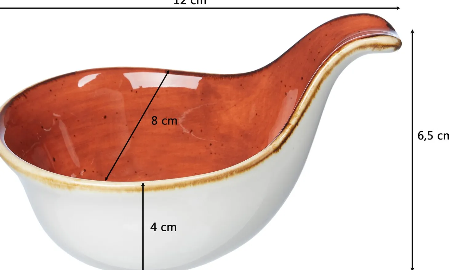 Dipschale Romo | 12 x 8 x 6,5 cm | terra | mit Henkel