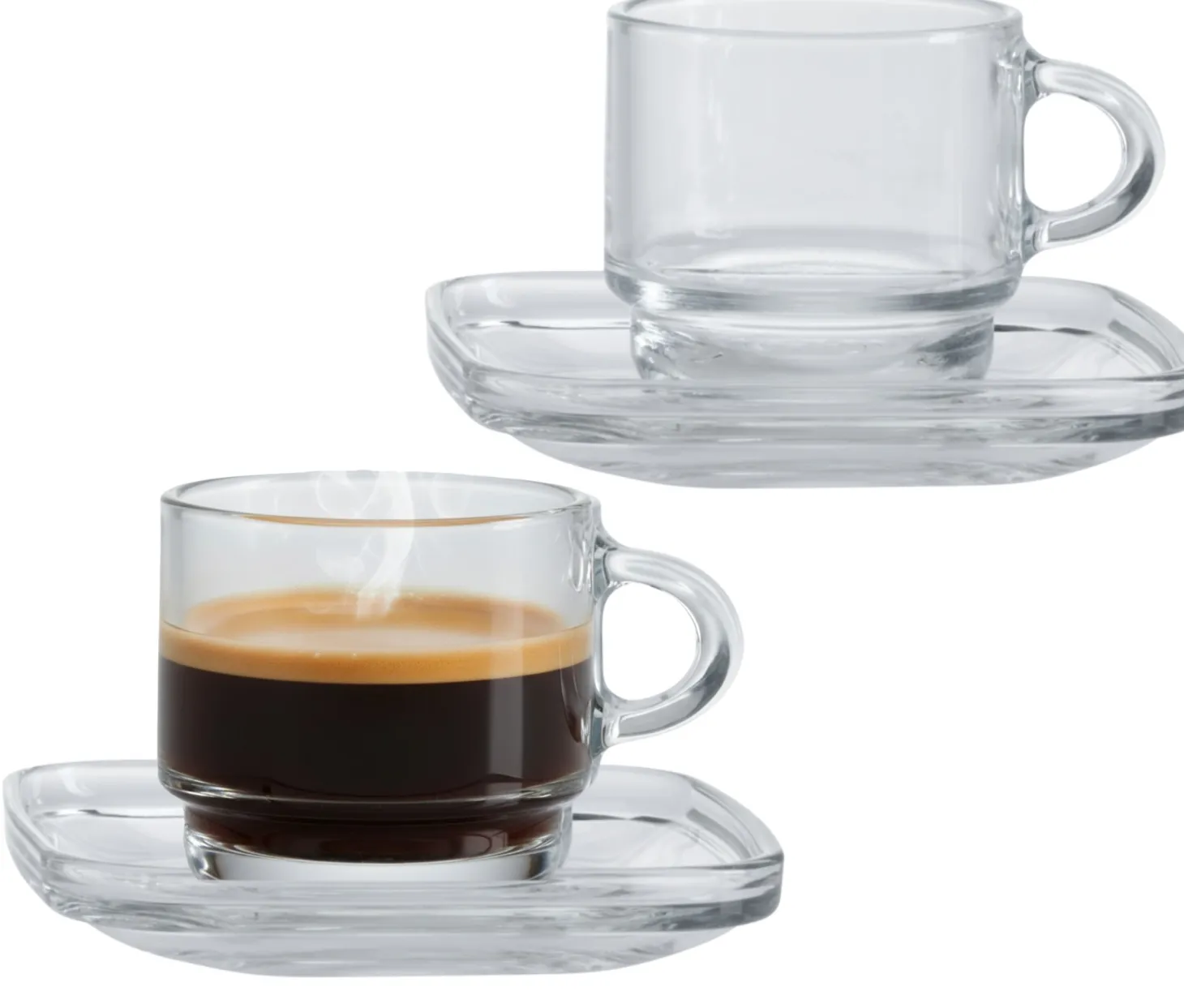 Espresso-Set Americano | 4-teilig | 80 ml | stapelbar | hitzebeständiges Glas