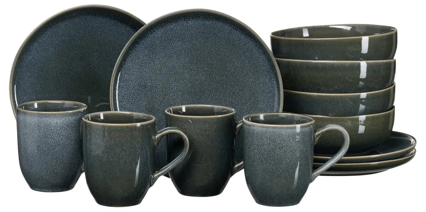 Frühstücksservice Eda | 12-teilig | schiefer