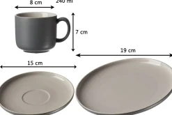 Frühstücksteller Jasper | 19 cm | grau