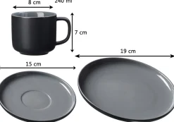 Frühstücksteller Jasper | 19 cm | schwarz