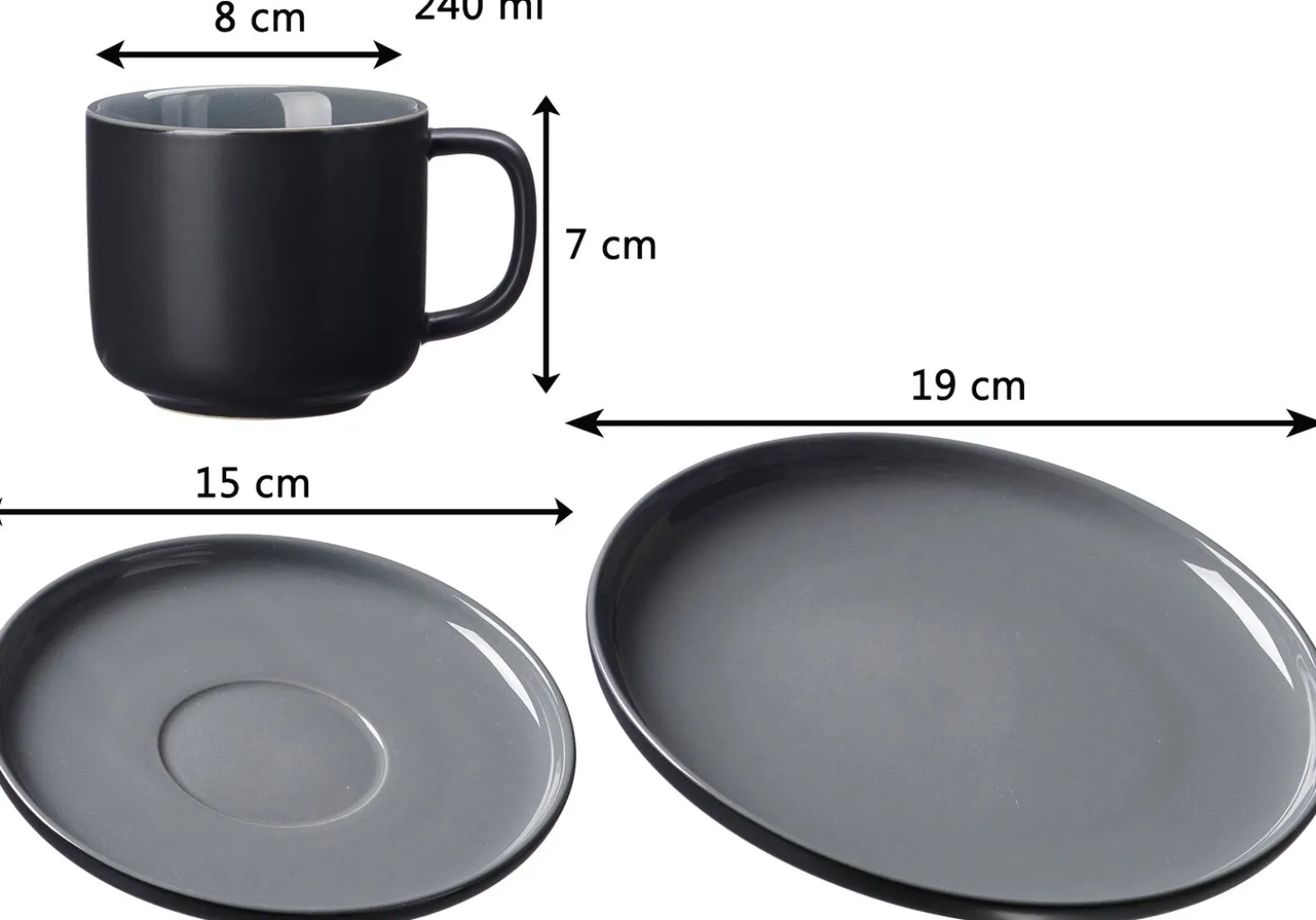 Frühstücksteller Jasper | 19 cm | schwarz