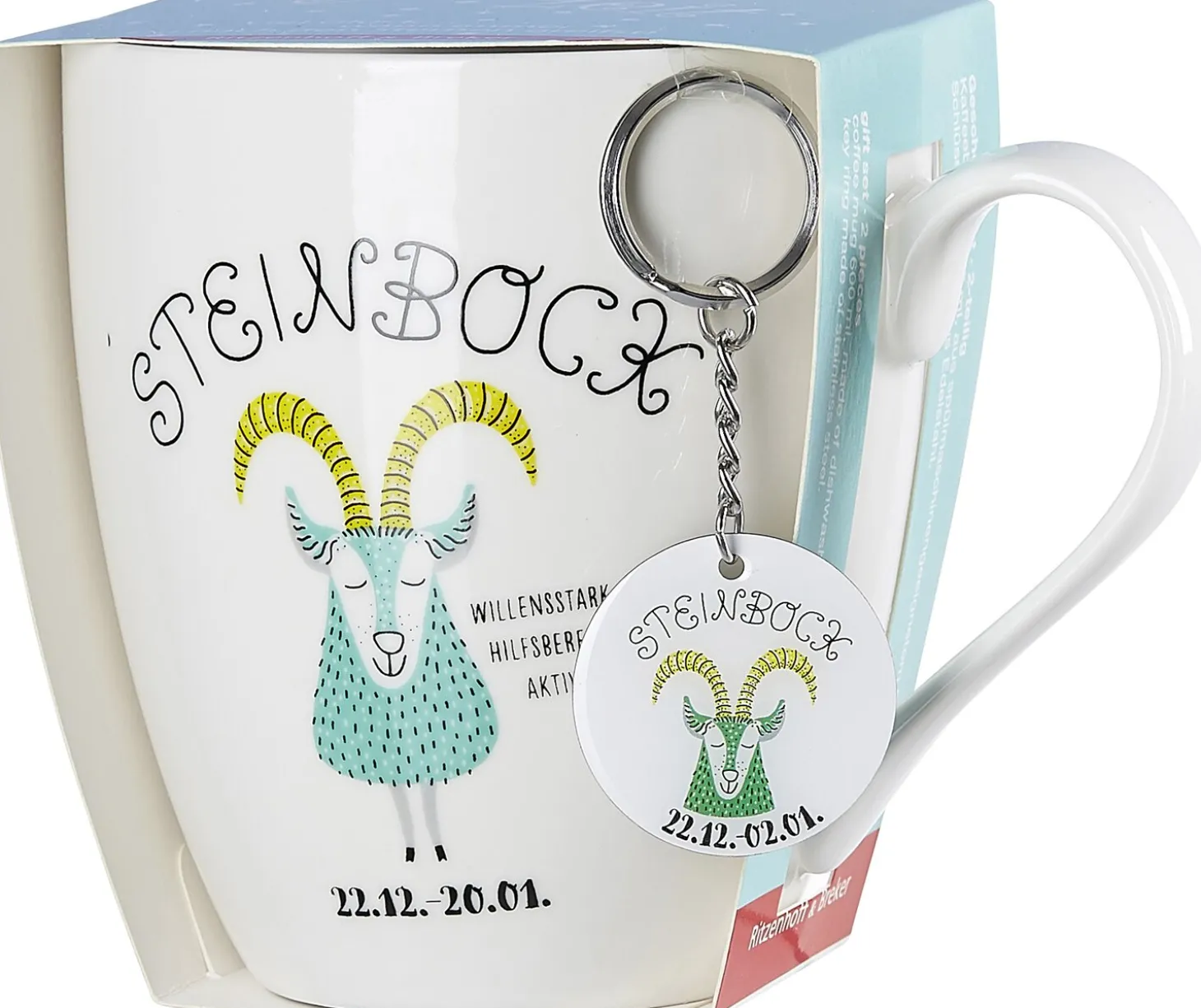 Kaffeebecher Astro Steinbock | 650 ml | mit Schlüsselanhänger