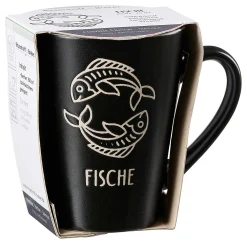 Kaffeebecher Cosmic Fische | 350 ml | schwarz