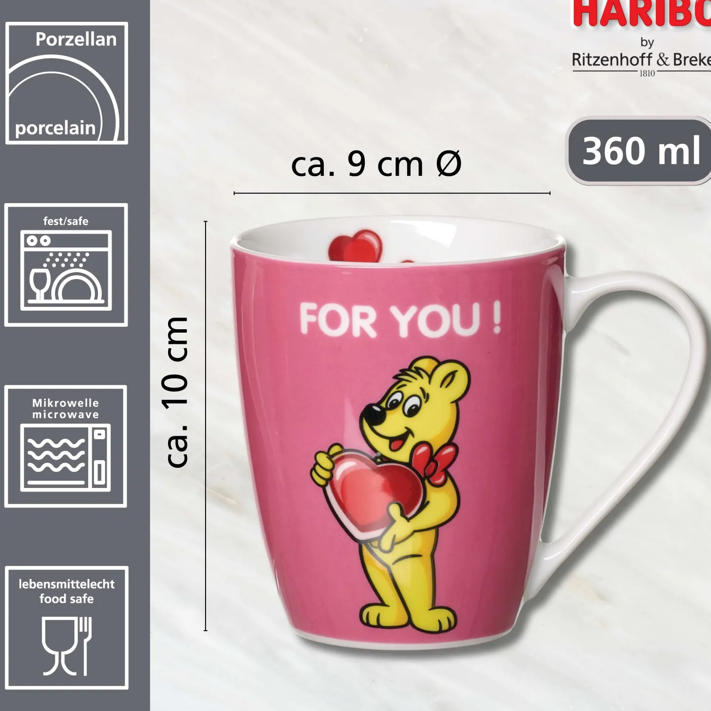 Kaffeebecher HARIBO For you | 360 ml | pink