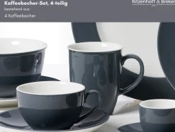 Kaffeebecher-Set Doppio | 4-teilig | 320 ml | anthrazit