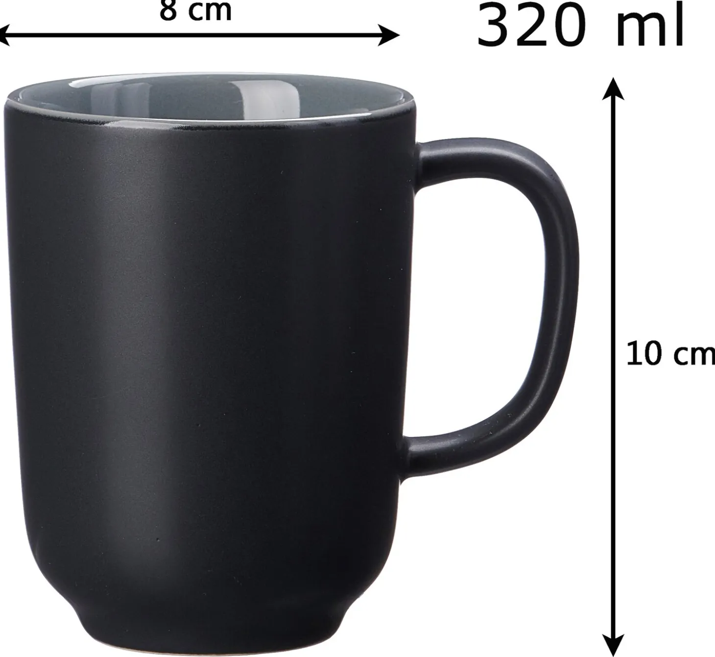 Kaffeebecher-Set Jasper | 4-teilig | 285 ml | schwarz