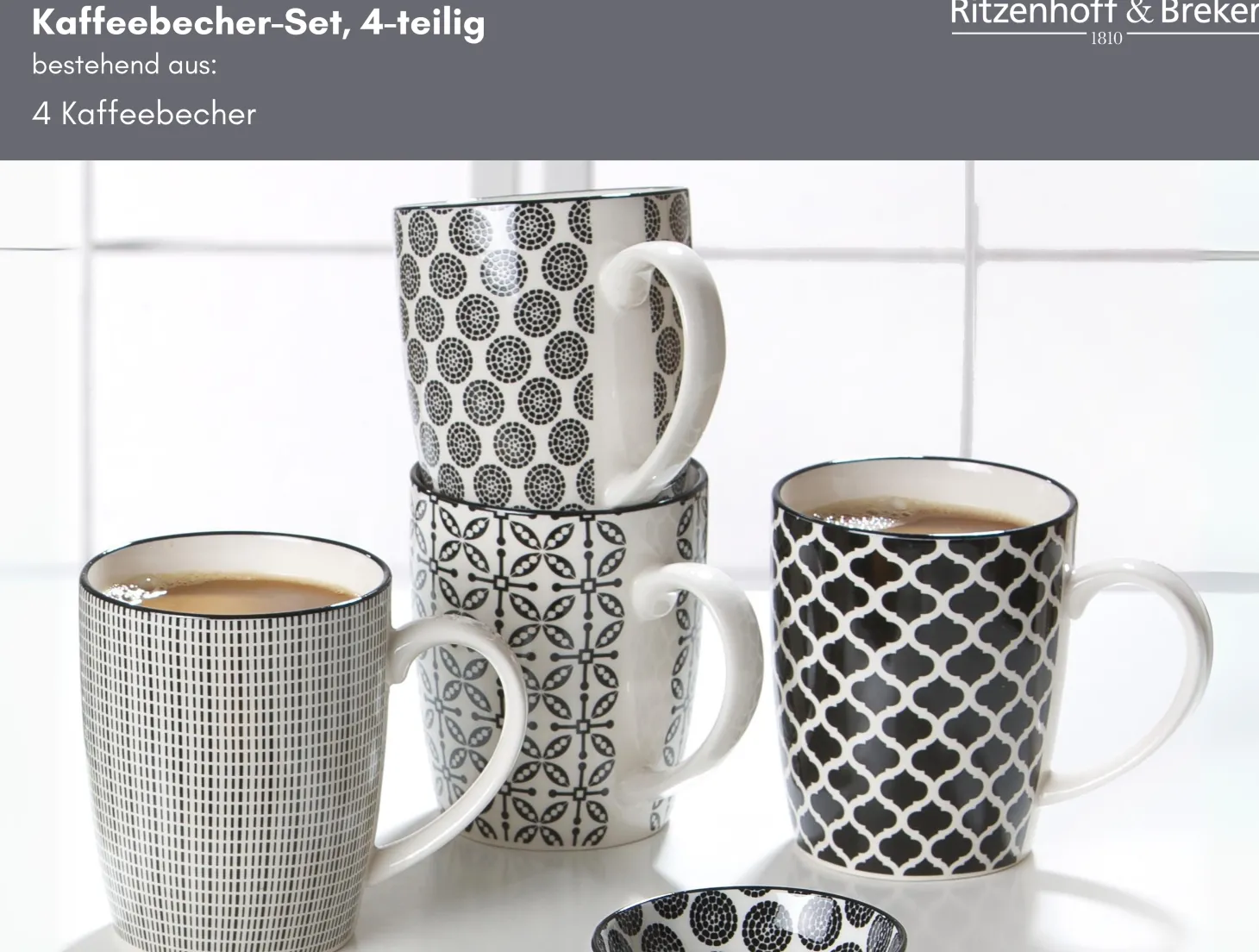 Kaffeebecher-Set Takeo | 4-teilig | 350 ml