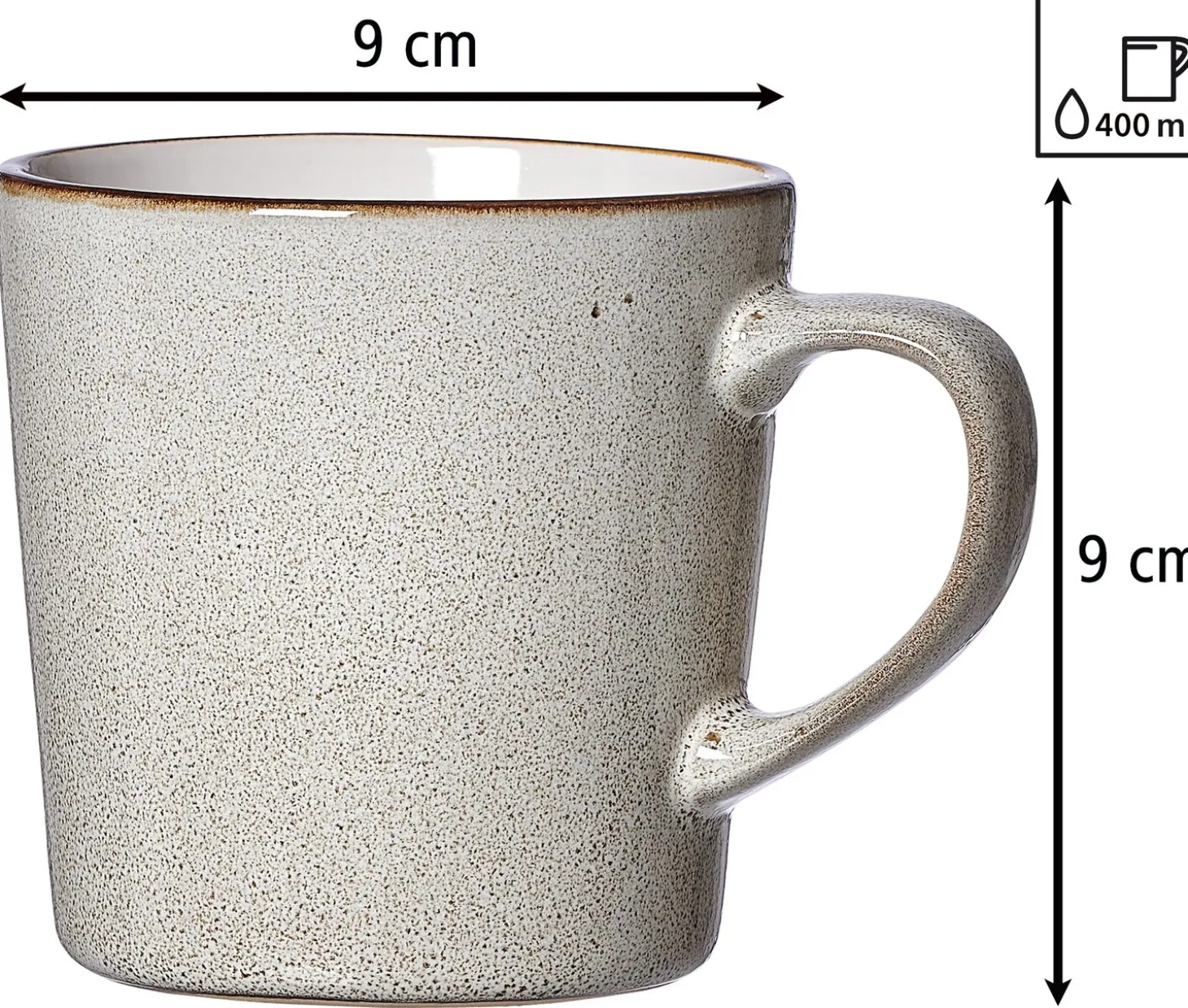 Kaffeebecher-Set Visby | 6-teilig | 400 ml | grau