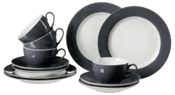 Kaffeeservice Doppio | 12-teilig | anthrazit