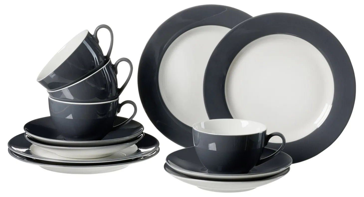 Kaffeeservice Doppio | 12-teilig | anthrazit