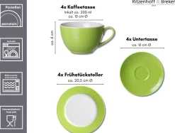 Kaffeeservice Doppio | 12-teilig | grün