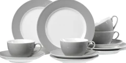 Kaffeeservice Doppio | 12-teilig | grau