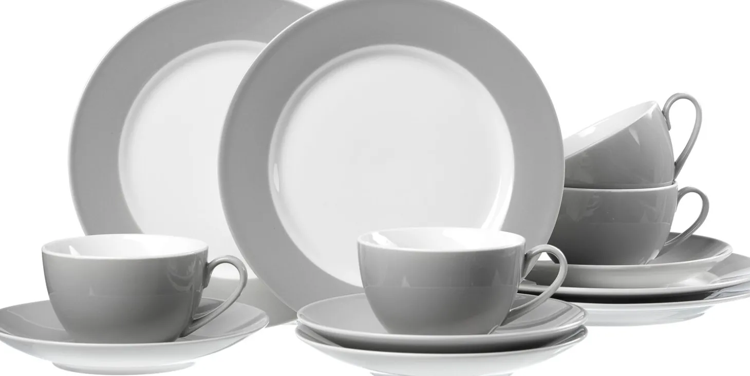Kaffeeservice Doppio | 12-teilig | grau
