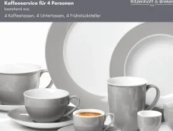 Kaffeeservice Doppio | 12-teilig | grau