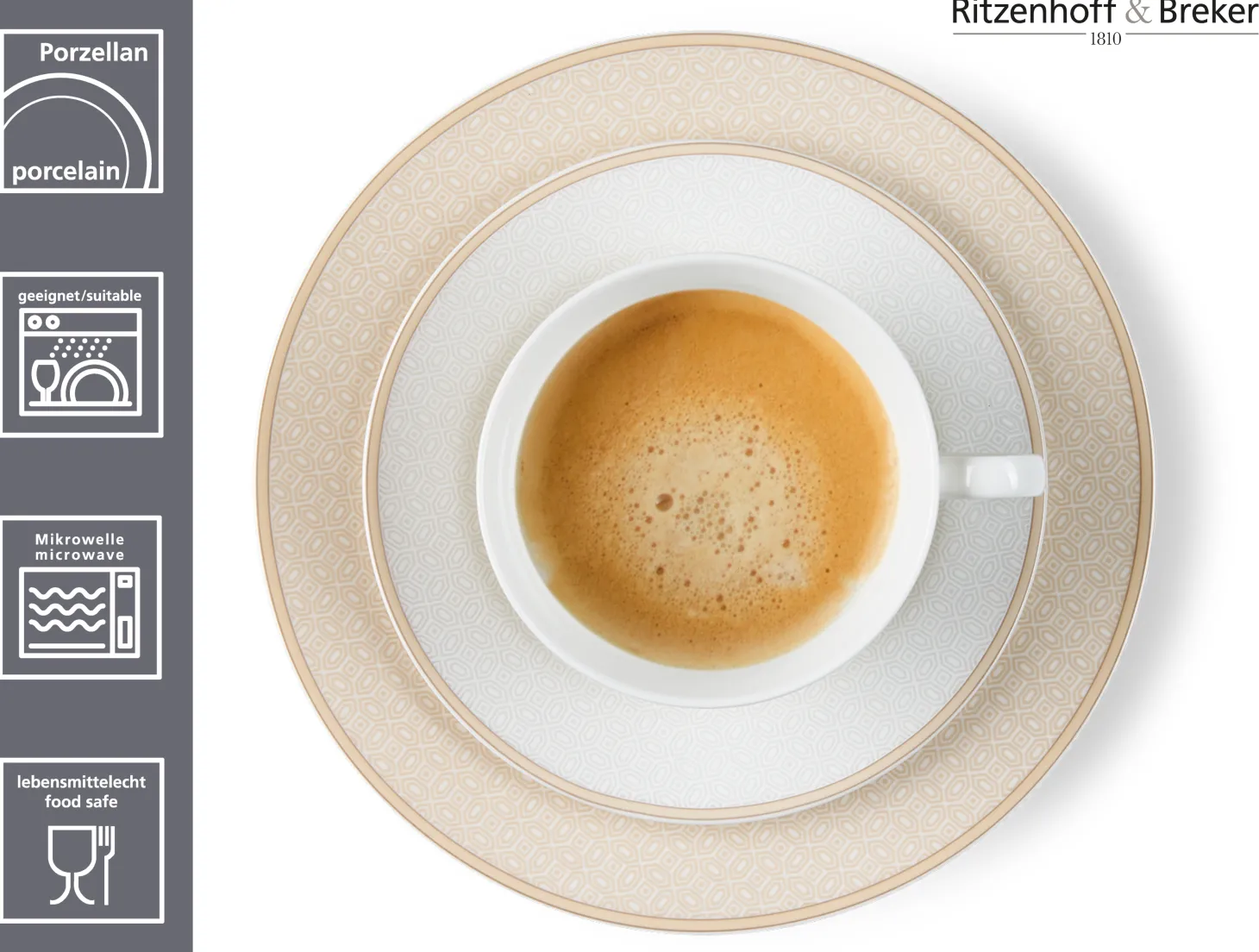 Kaffeeservice Geo | 18-teilig | beige
