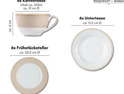Kaffeeservice Geo | 18-teilig | beige