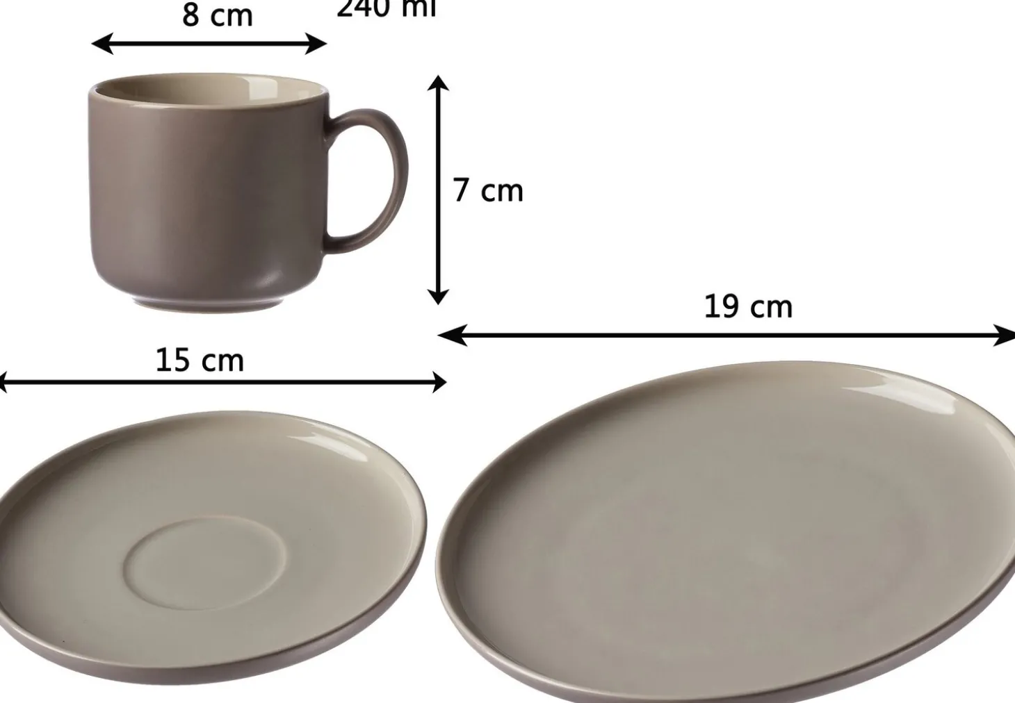 Kaffeeservice Jasper | 12-teilig | taupe