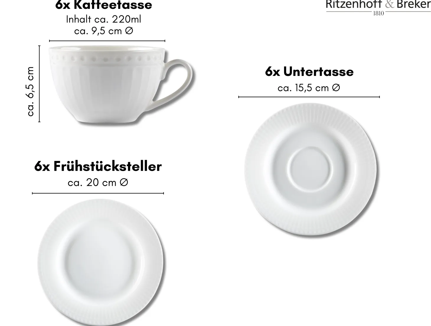 Kaffeeservice Sofia | 18-teilig | weiss