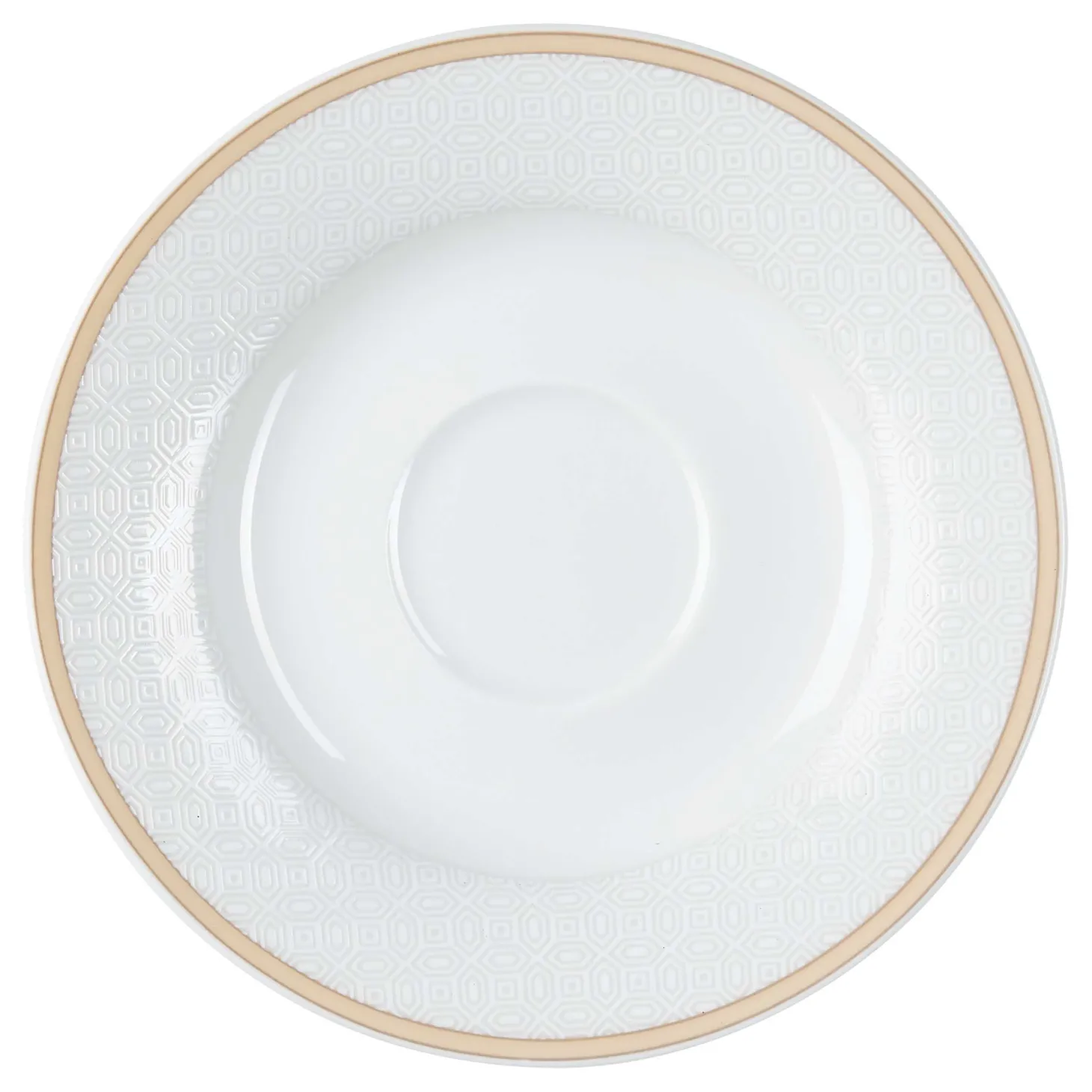 Kaffeeuntertasse Geo | 15,5 cm | weiss