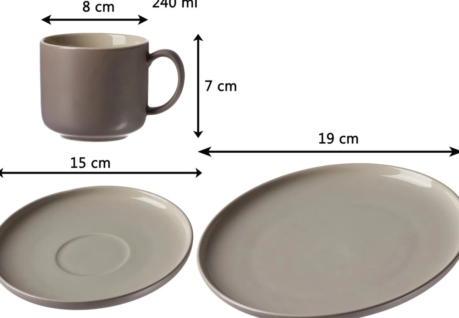 Kaffeeuntertasse Jasper | 15 cm | taupe