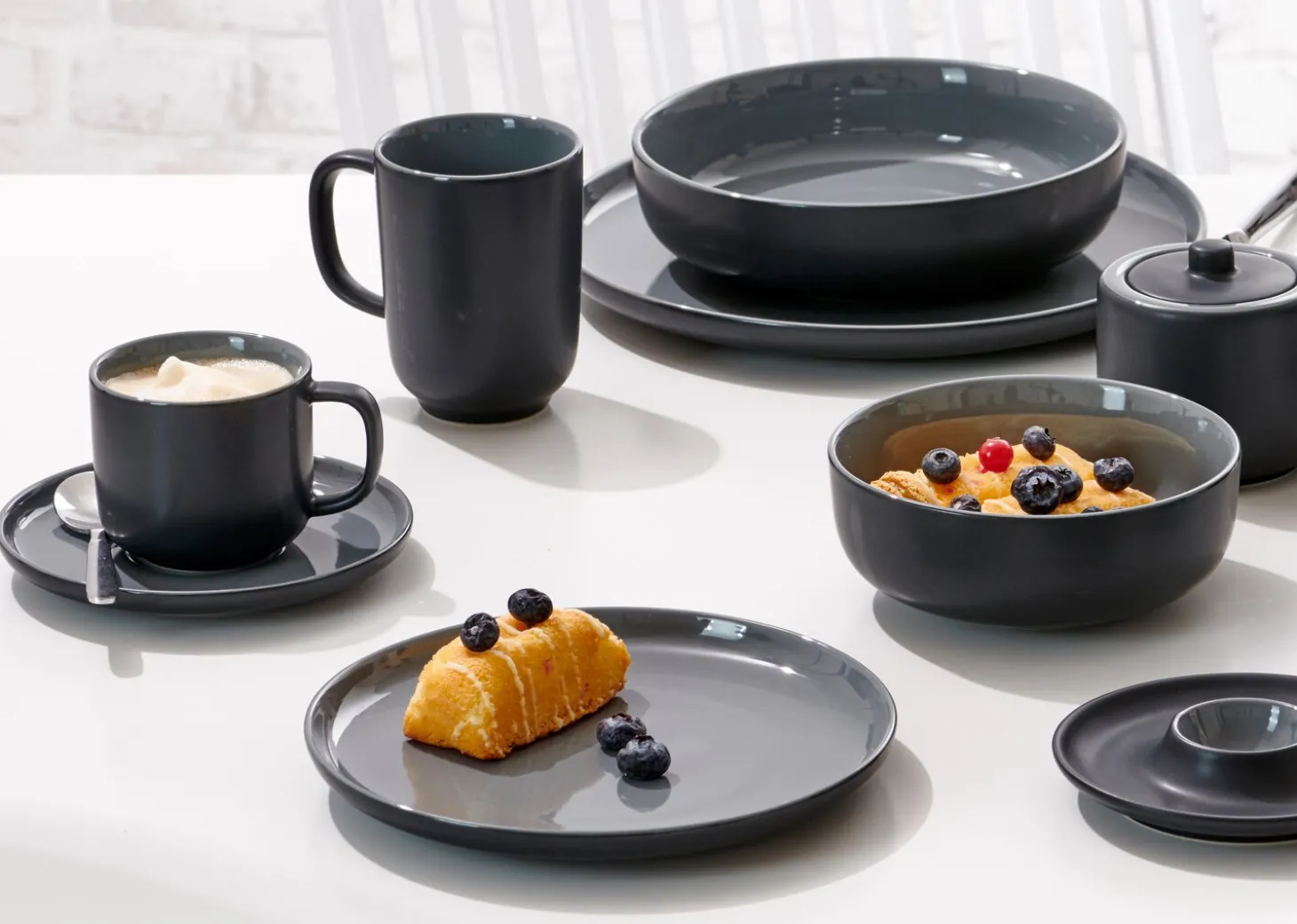 Kaffeeuntertasse Jasper | 15 cm | schwarz