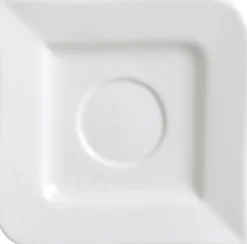 Kaffeeuntertasse Melodie | 14 cm | weiss | quadratisch