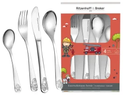 Kinderbesteck-Set Bernie | 4-teilig | silber