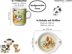 Kindergeschirr-Set Hoftiere | 2-teilig