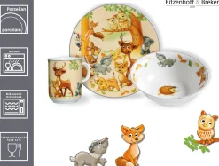 Kindergeschirr-Set Waldtiere | 3-teilig