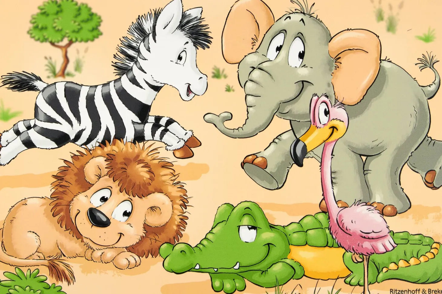 Kinderplatzmatte Happy Zoo | 45 x 30 cm