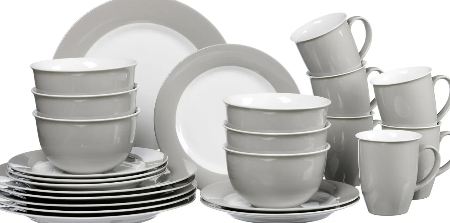 Kombiservice Doppio | 24-teilig | grau