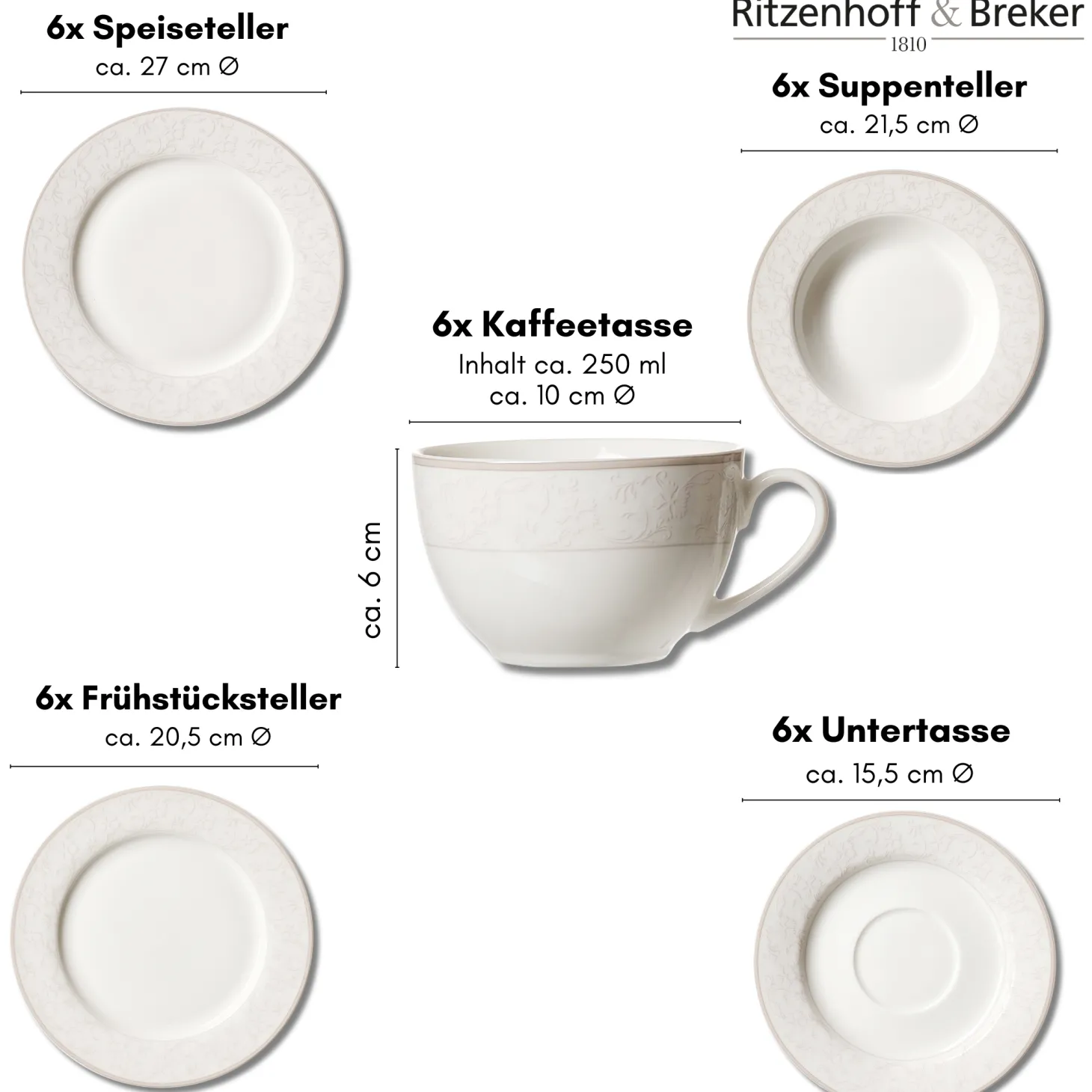 Kombiservice Isabella | 30-teilig | creme