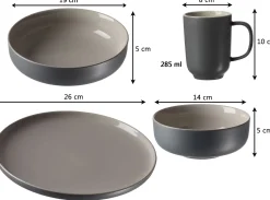 Kombiservice Jasper | 16-teilig | grau