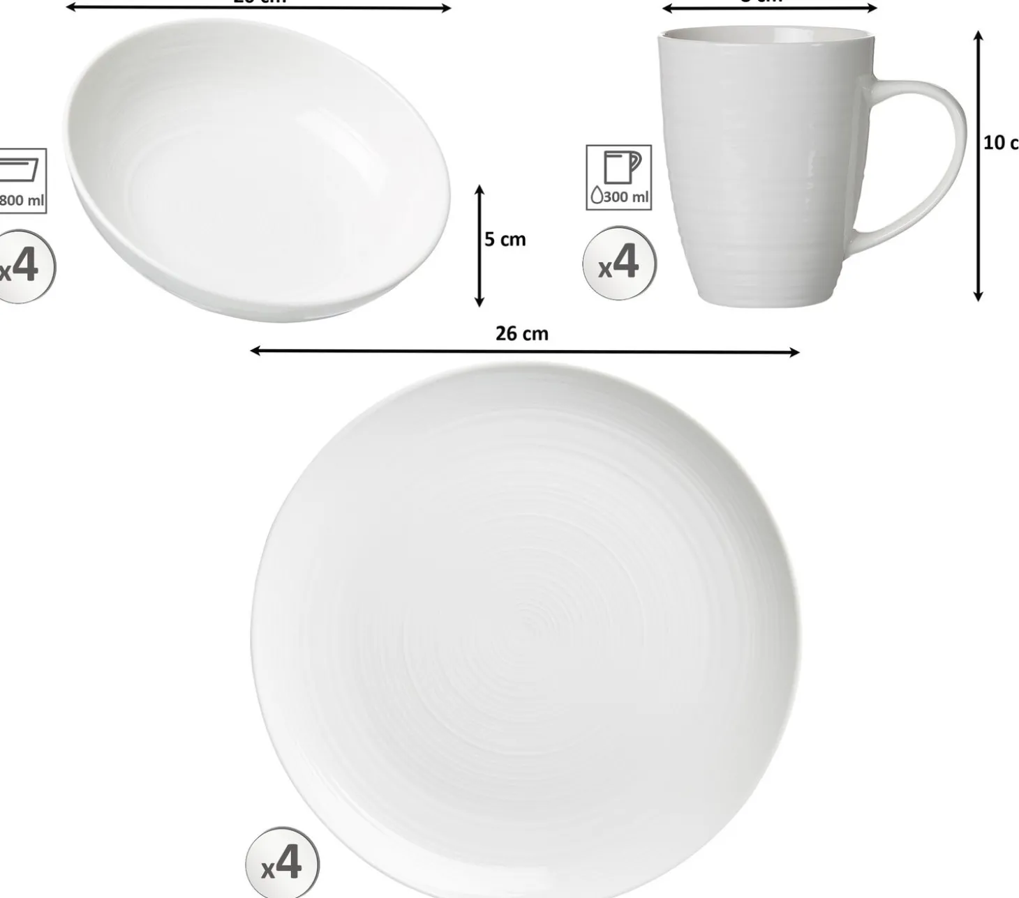 Kombiservice Suomi | 12-teilig | weiss