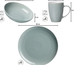 Kombiservice Suomi | 12-teilig | graublau