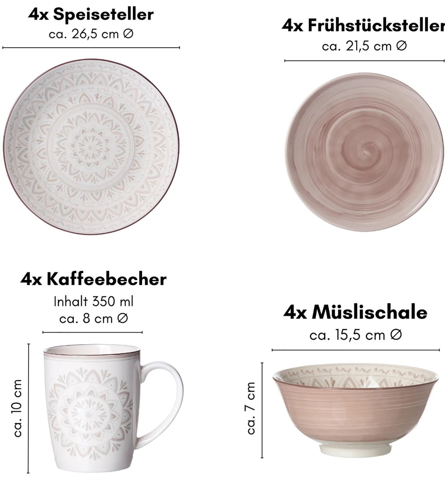 Kombiservice Valencia | 16-teilig | braun