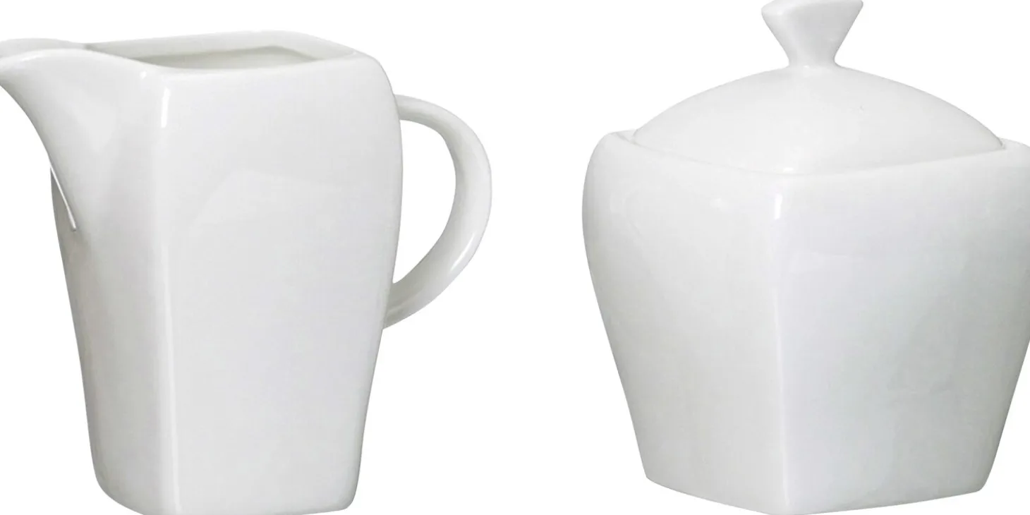 Milchkännchen + Zuckerdosen-Set Melodie | 2-teilig | weiss