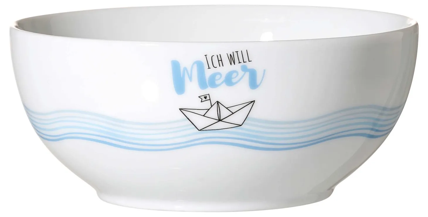 Müslischale Ahoi Ich will Meer | 570 ml | weiss