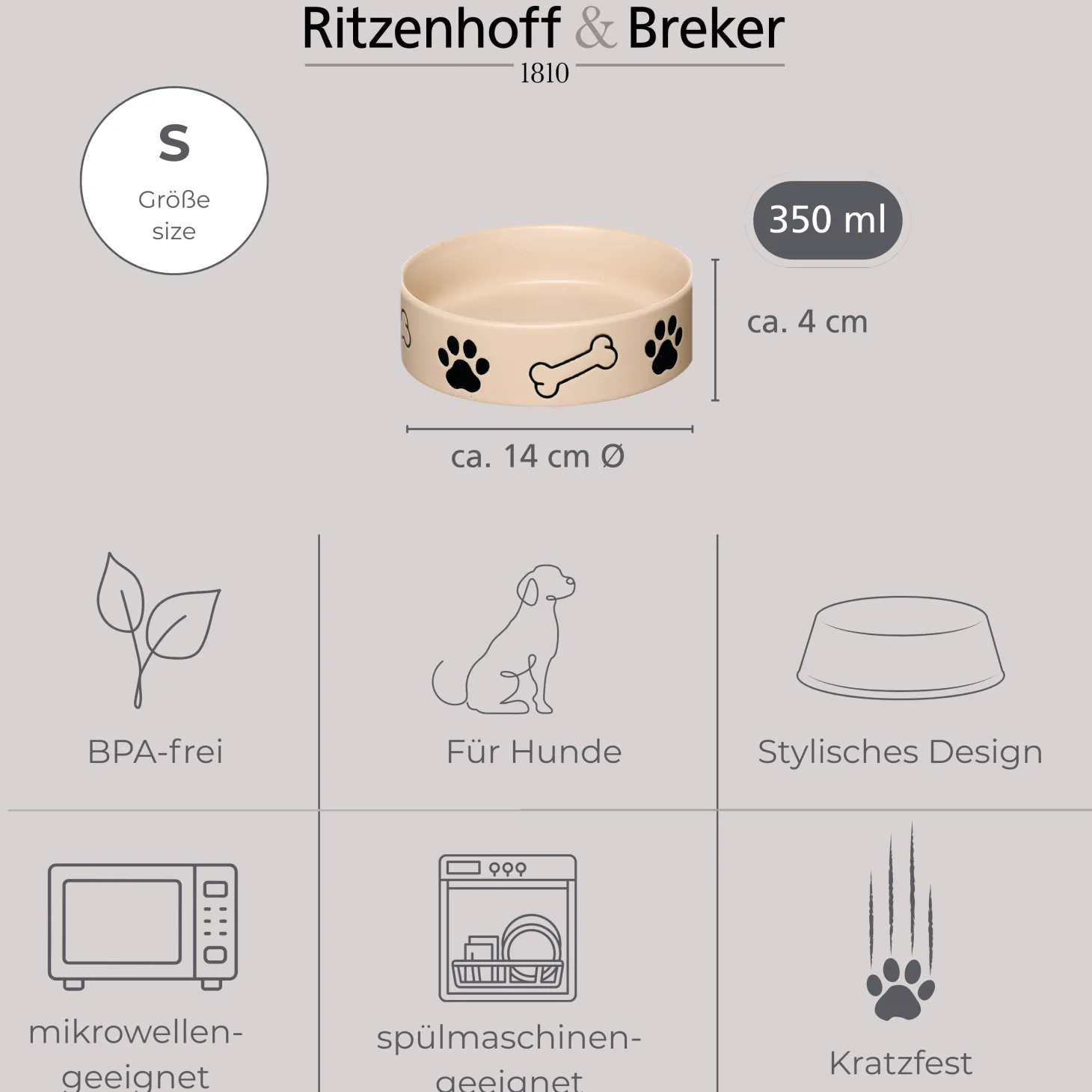 Napf Mika Dog | 350 ml | beige