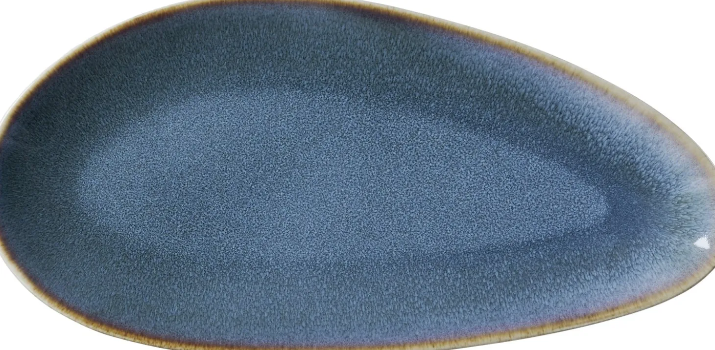 Platte Bilbao | 36 x 17 cm | blau | oval