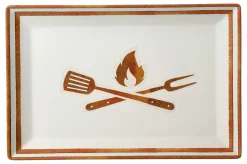 Platte Rusty | 34 x 23 cm | weiss | rechteckig